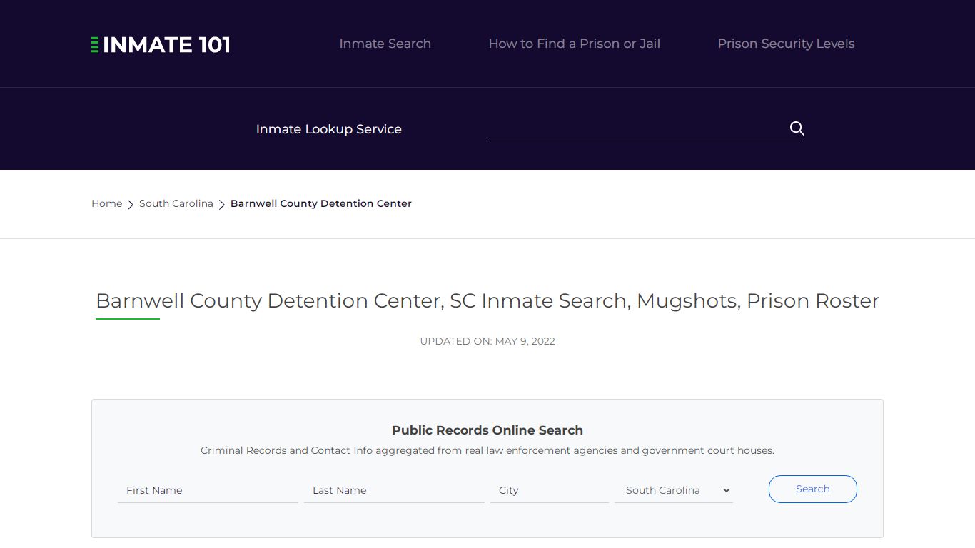 Barnwell County Detention Center, SC Inmate Search ...